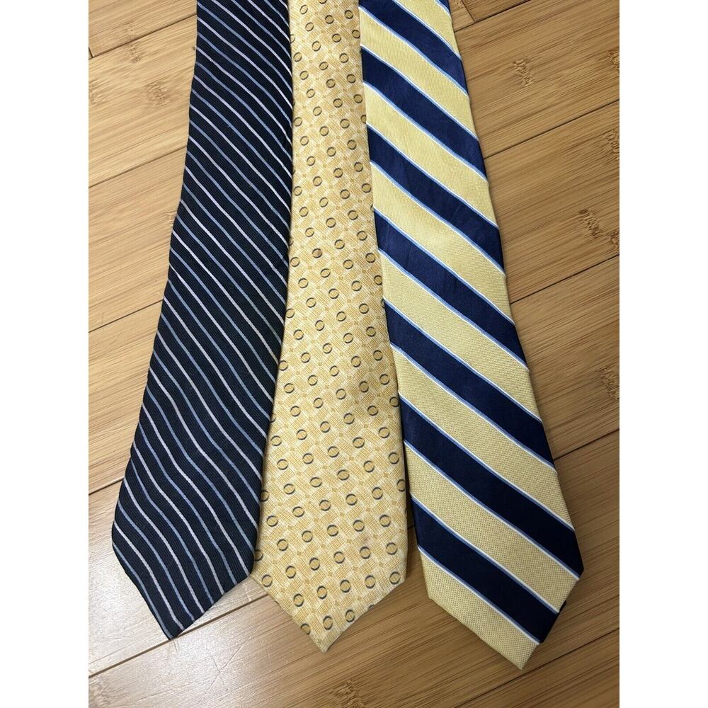 NAUTICA Men's 100% Silk Neck Ties Designer Luxe Multicolored Lot of 3